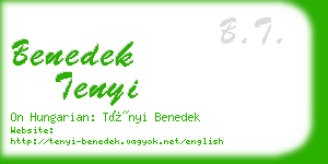 benedek tenyi business card